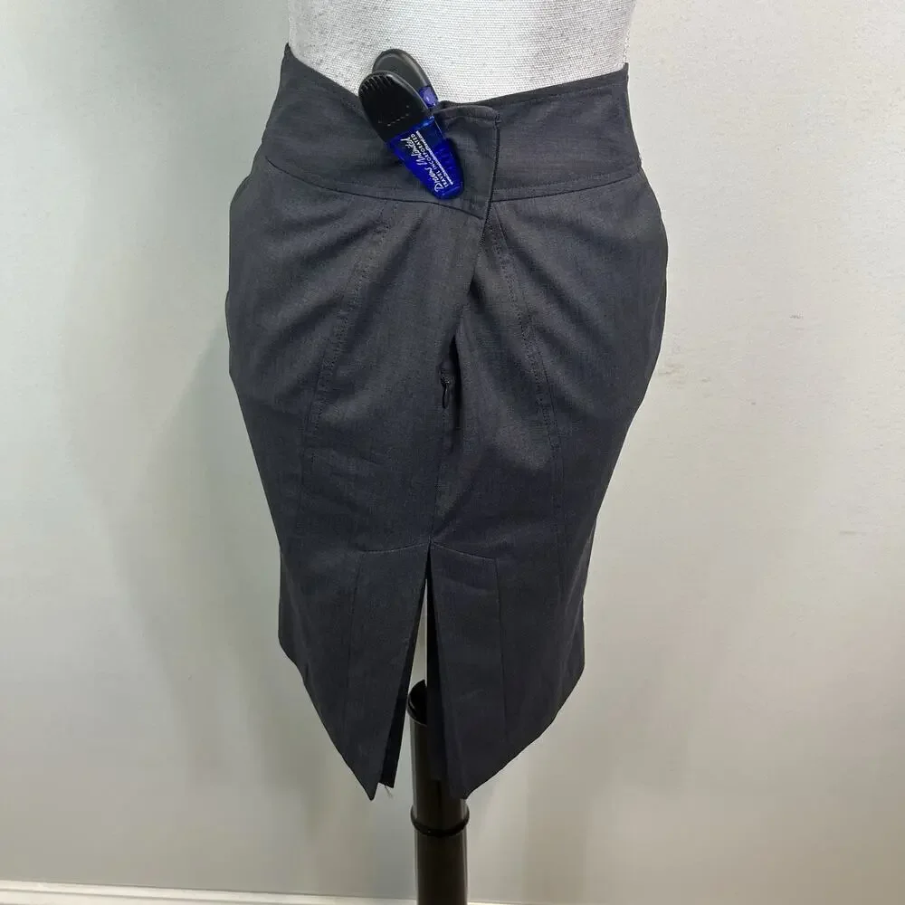 Express Design Studio Skirt size 0 Black Tweed Pencil Straight Knee Career Suit
